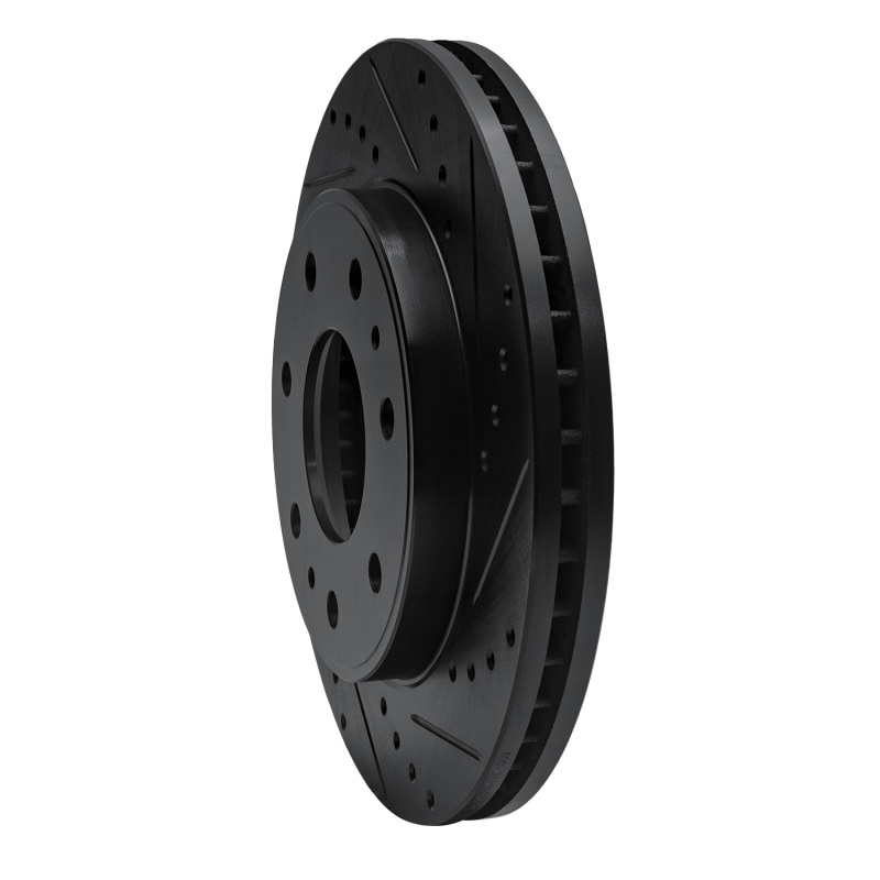 Ford F-150 Brake Rotor (1) - Front Right - R1 Concepts - Drilled & Slotted - Black - 2009